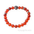 Bracelets en pierre naturelle, perles d&#39;agate avec lion